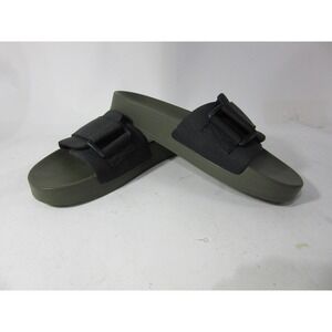 Nobull Sandals Unisex US Mens 9 Womens 10.5 Green Black Slip On Adjustable Slide